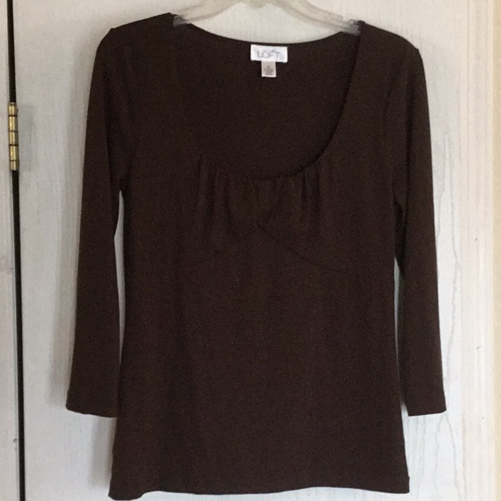 Loft by Ann Taylor. Brown shirt size medium.